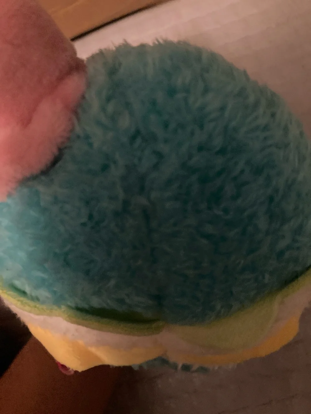 Blue Plush Chick with Pink Hat and Red Bow by